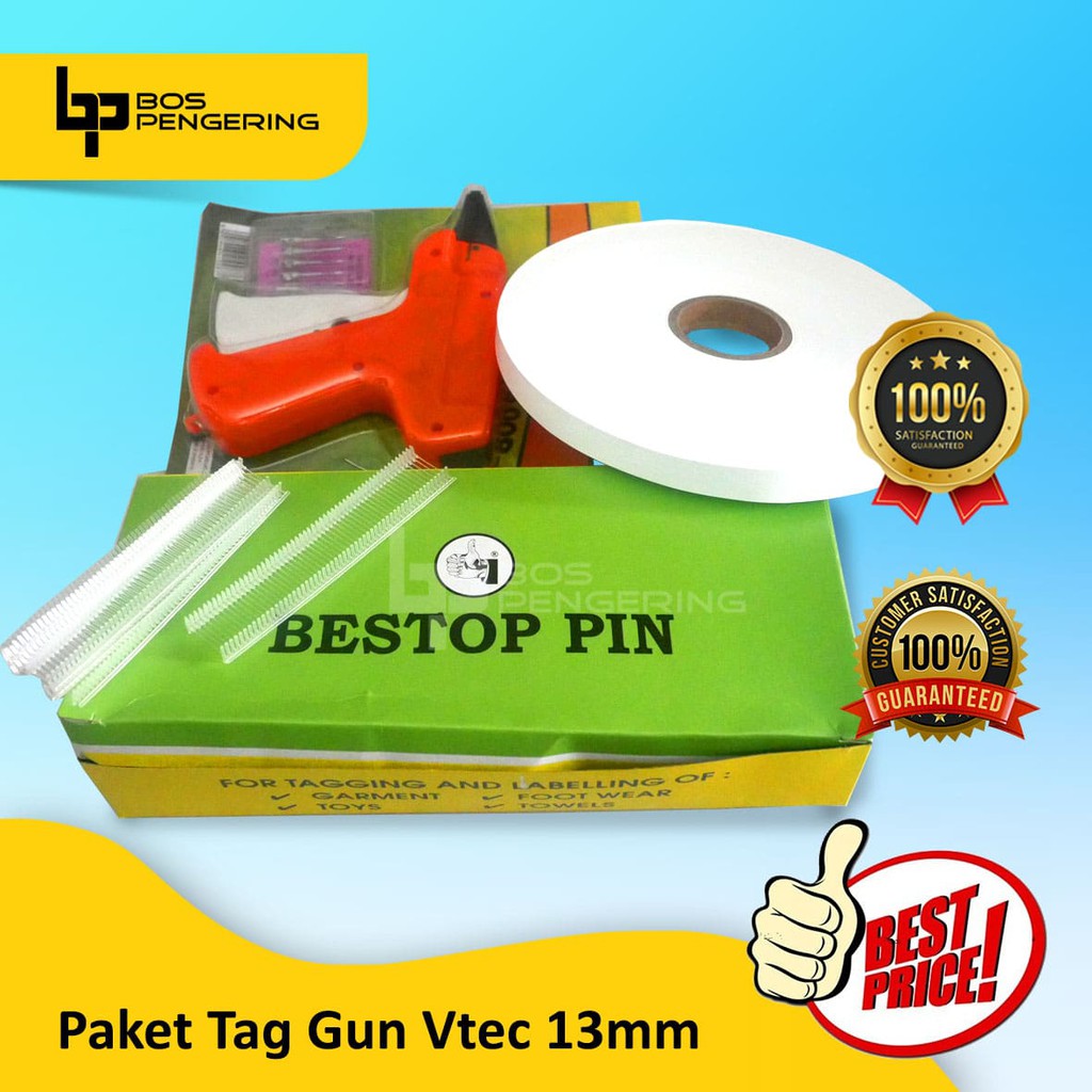 Paket Tag Gun V-tec Lengkap Siap Pakai Terbaik Pita 13mm Termurah