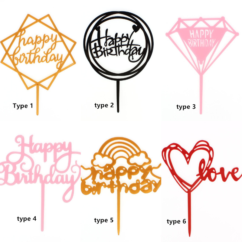 Roselife Happy Birthday Cake Decoration Cupcake Topper Dessert Birthday Party Decor