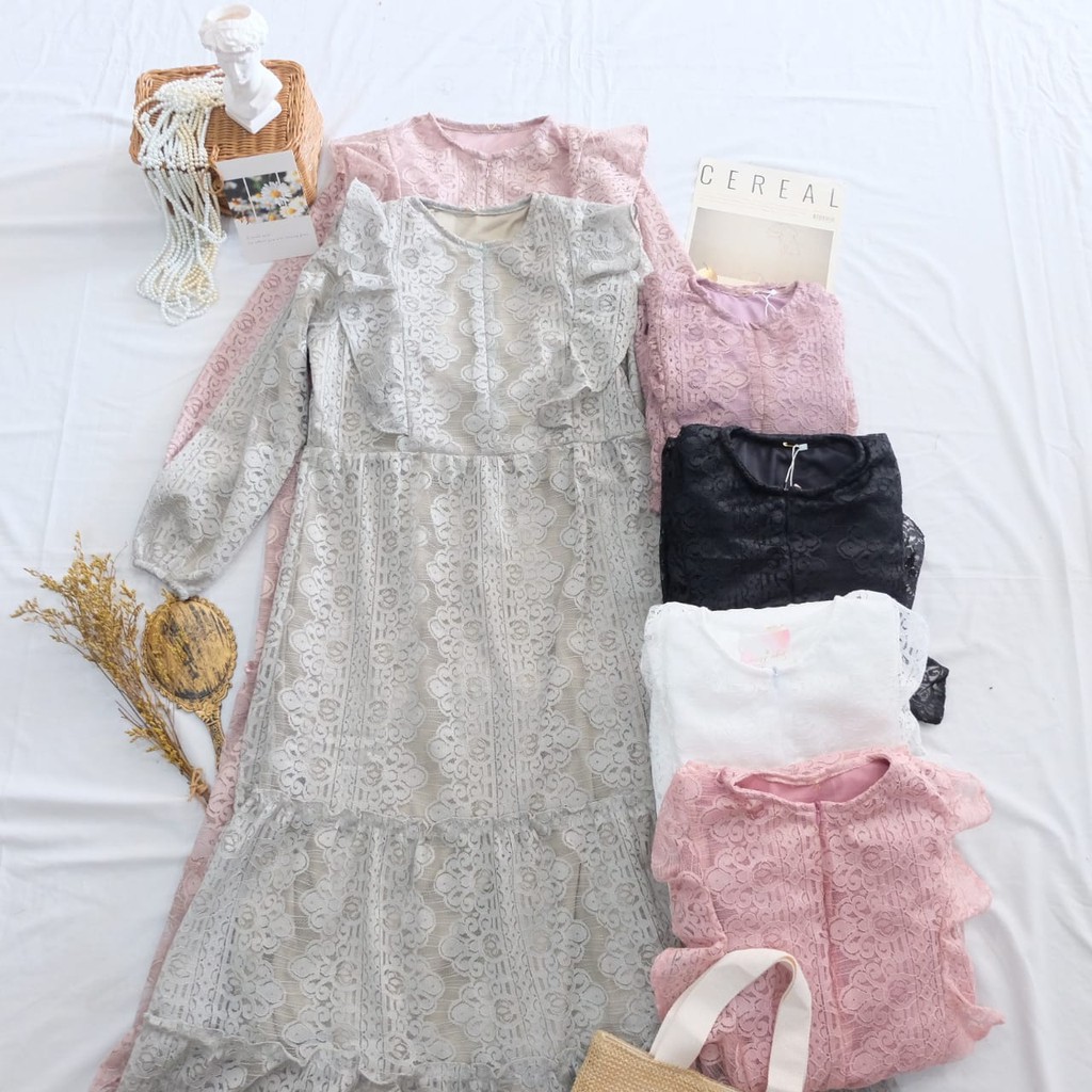 ratu maxy dress/ dress brukat/ dress lebaran/ gamis brukat/ gamis lace/ gamis lebaran