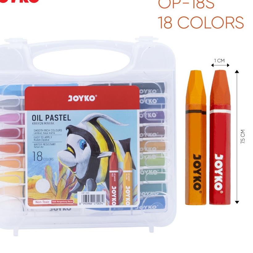 

Ready JQKYV Krayon Minyak Joyko 18 Warna / OP-18S Oil Pastel 72 Harga Termurah