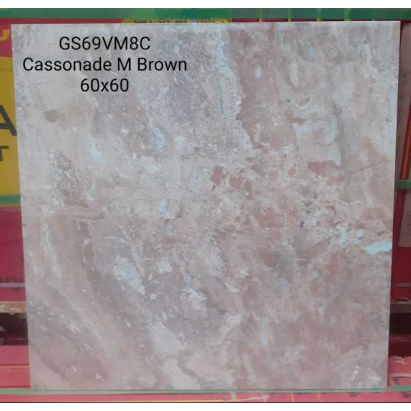 GRANITE LANTAI 60X60 CASSONADE M BROWN/ GLOSSY/ GARUDA