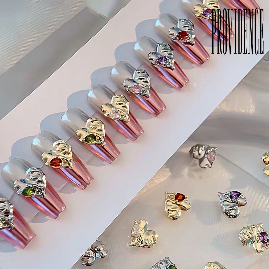 Providence 5Pcs / Set Berlian Imitasi Bentuk Hati Untuk Dekorasi Nail Art