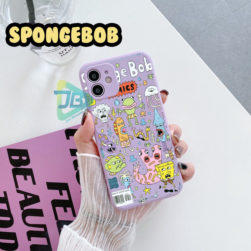 CASE CASING SOFTCASE SILIKON MACARON PELINDUNG KAMERA SPONGEBOB OPPO VIVO SAMSUNG XIAOMI REALME IPHONE ALL TYPE JB5263