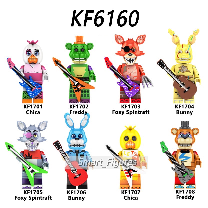 Mainan Action Figure Mini Karakter Five Night At Freddy 's Foxy Spintraft Rabbit Chica Freddy KF6160