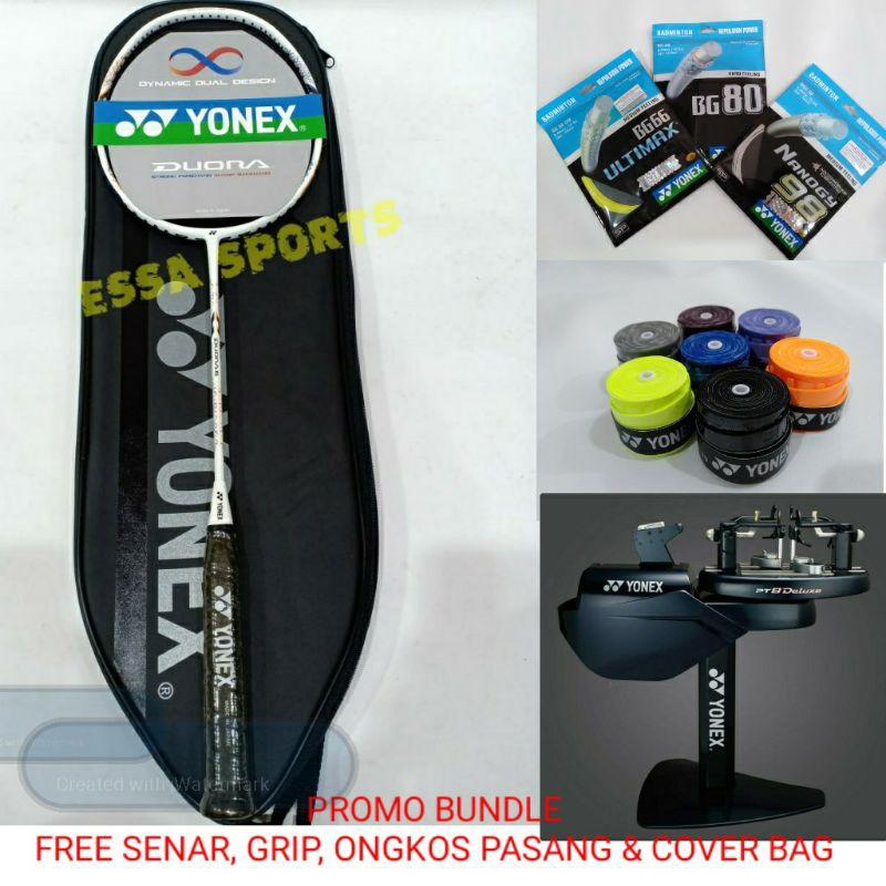 RAKET YONEX DUORA 6 ORIGINAL FREE SENAR GRIP BAG DAN ONGKOS PASANG