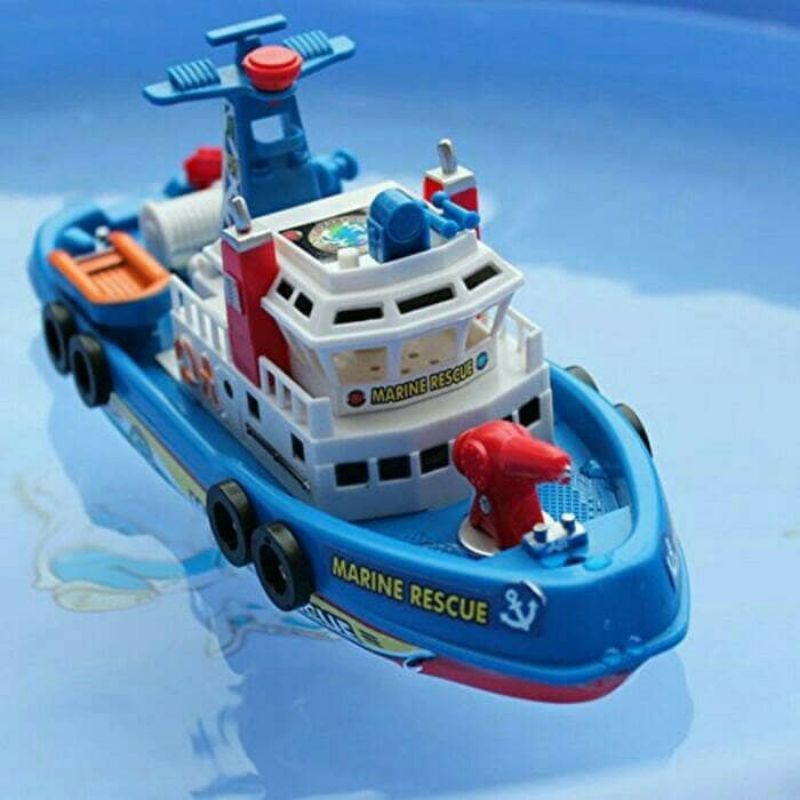 Mainan Anak Perahu Marine Rescue Dengan Baterai Gratis Ongkir COD