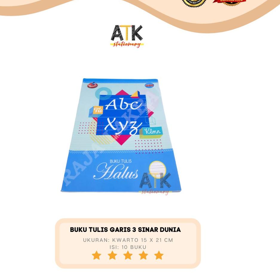 

Baru Buku Tulis Halus/ Garis 3 Sinar Dunia 38 Lembar atk 팝