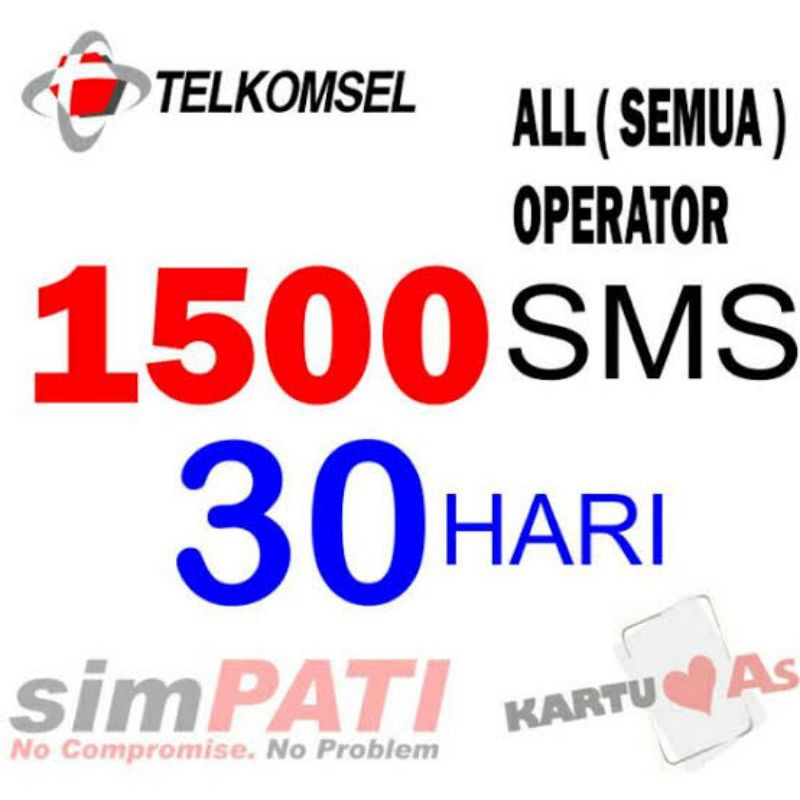 [TERMURAH] Paket TELKOMSEL (Simpati, AS dan Loop) 1500 SMS ke all semua operator 30 hari