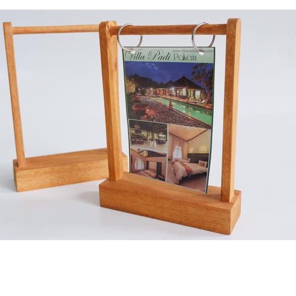 

Menu Stand Uk A6 Kayu Mahoni |Gantung Promo &