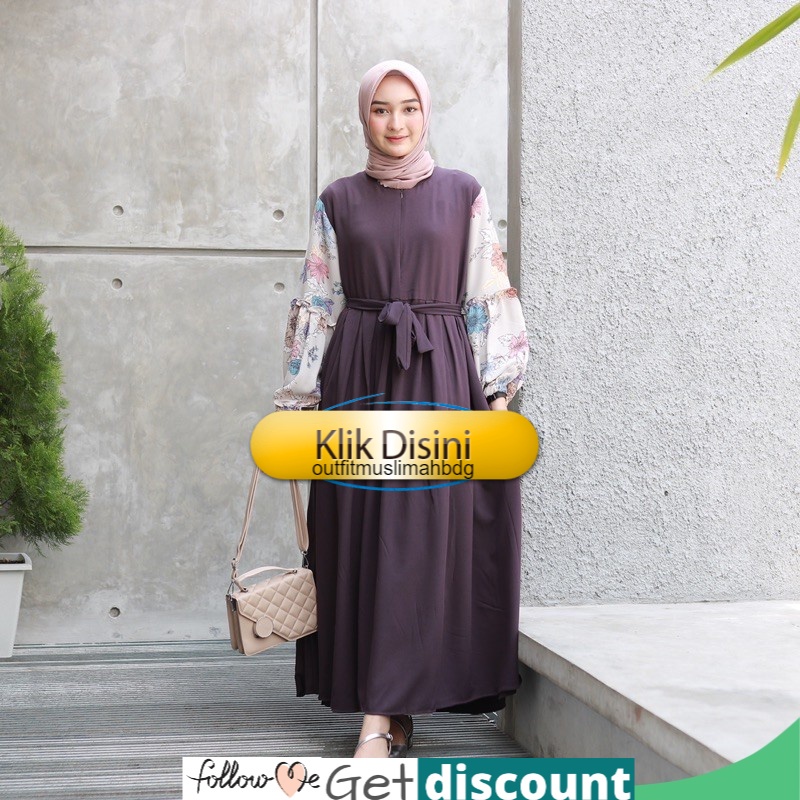 ⭐ jual baju muslim wanita milo dark purple pink navy maroon army black ycras terbaru model gamis mon
