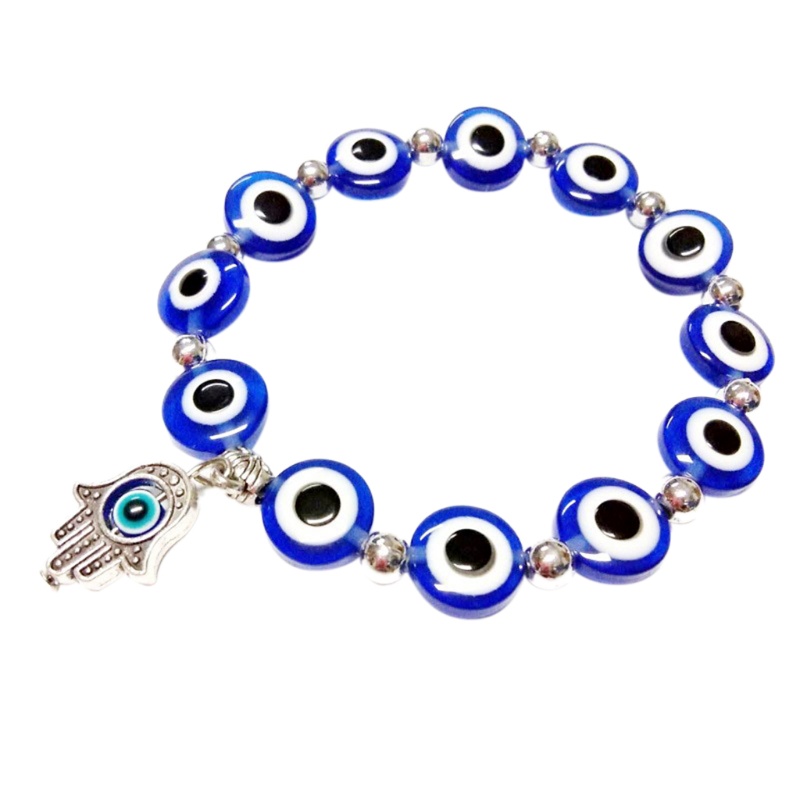 Siy Gelang Jimat Keberuntungan Kabbalah Turki Biru Cyan Eye