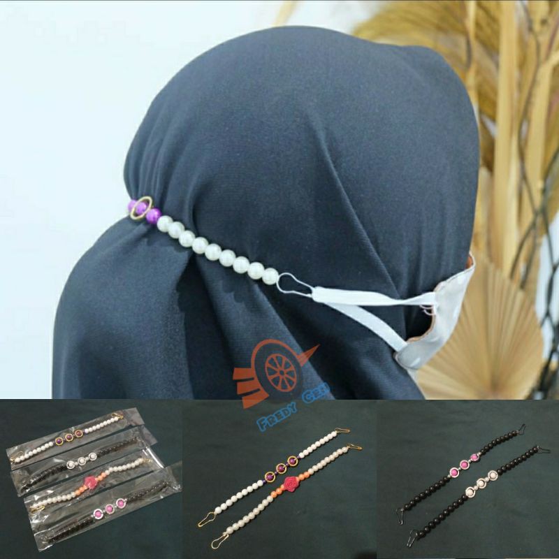 Konektor Masker Mutiara / Pengait Masker Mutiara / Pengait Masker Hijab / Konektor Mote