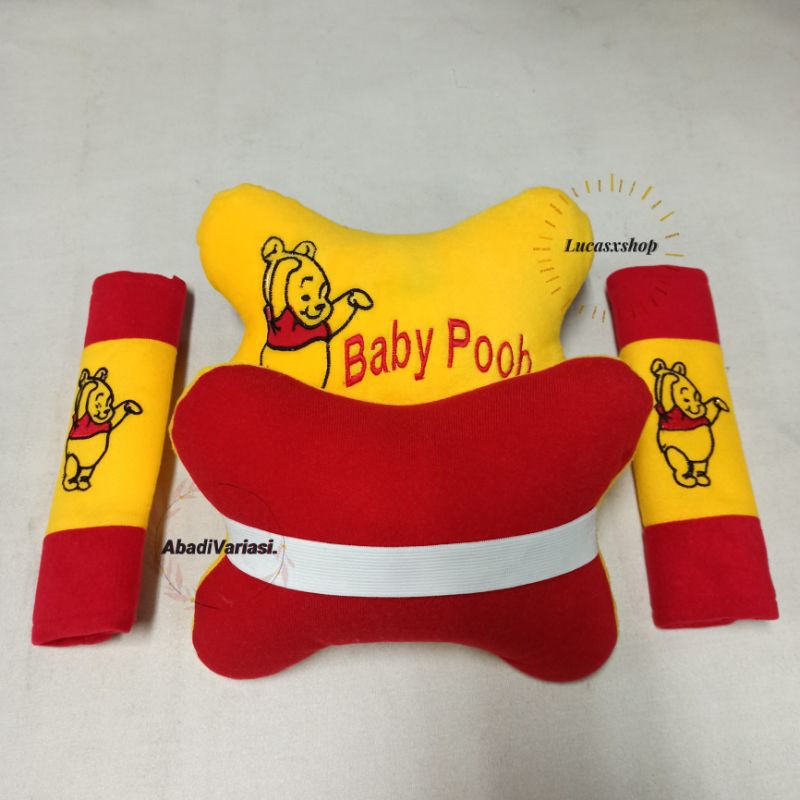 Bantal Head Rest Mobil 2 in 1 Baby Pooh