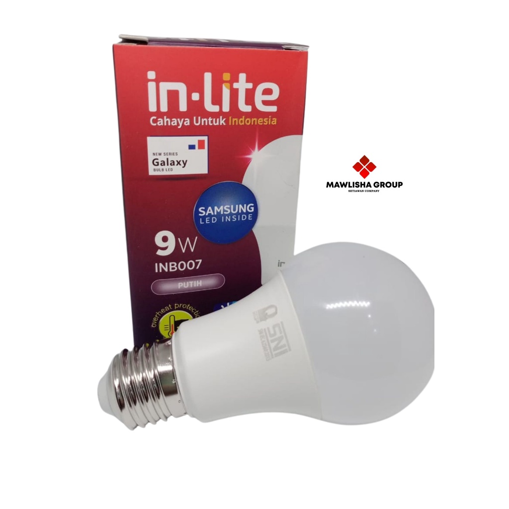 LAMPU LED IN-LITE 9WATT / LAMPU LED BERGARANSI / BOHLAM LED MURAH