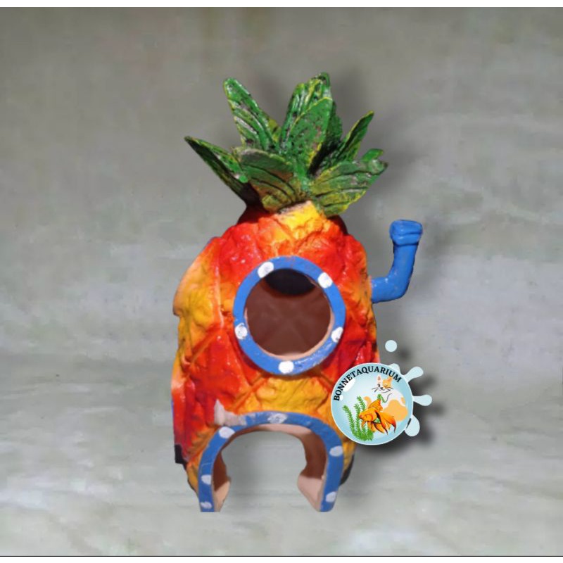 MAINAN HIAS AQUARIUM FIBER RUMAH NANAS / SPONGEBOB BESAR