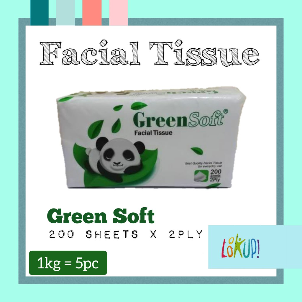FACIAL TISSUE / TISU WAJAH 250'S TESSA HARGA PROMO-GREEN SOFT~200