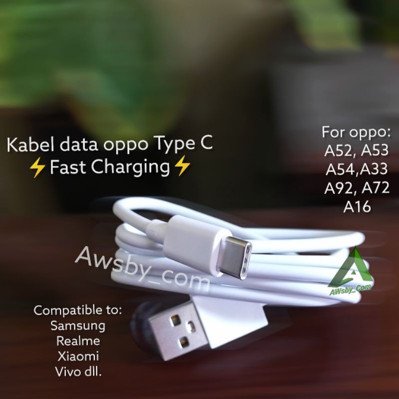 A92 KABEL DATA OPPO TYPE C FAST CHARGING A5/ A9/A33/A52/A53/A54/A16