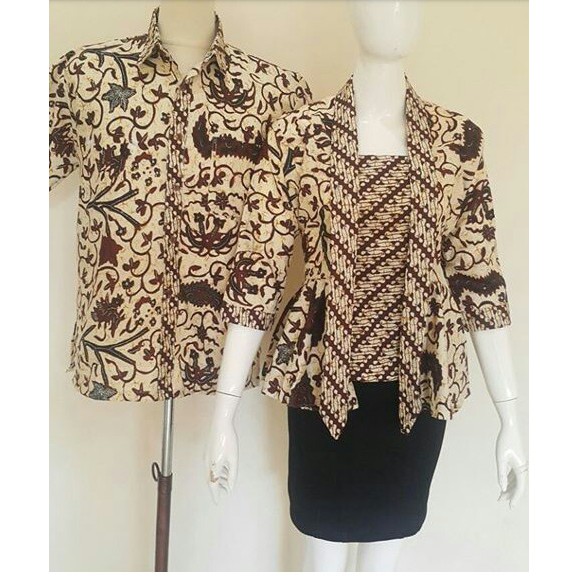 COUPLE KUTUBARU PEPLUM WAHYU GADING BATIK PREMIUM SARIMBIT ATASAN KEBAYA BLUS SERAGAM KERJA BLOUSE