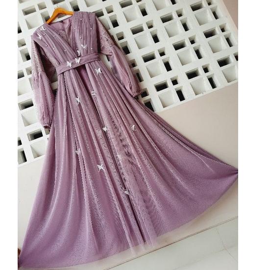 [LK.10Jn22y] GAMIS CERUTY BURKAT|| TILLE BUTTERFLY|| GAMIS PESTA||FASHION WANITA,BAJU GAMIS MEWAH,GA