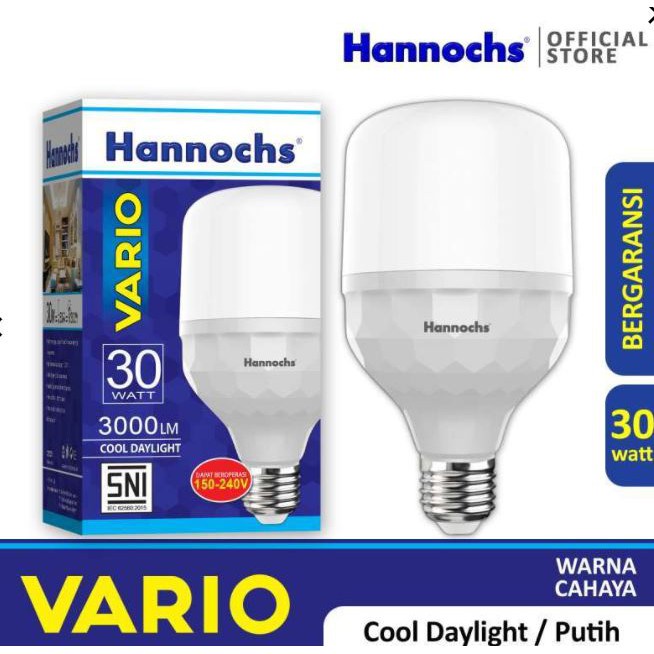 Hannochs Lampu LED VARIO 6/12/18/24/30/36/45/50 watt - cahaya Putih