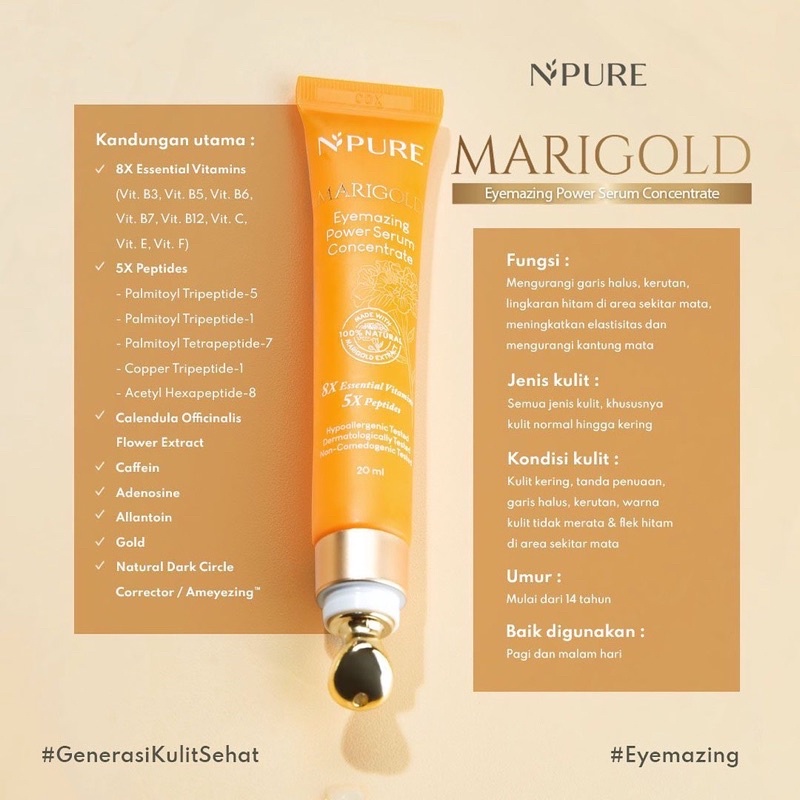 NPURE Marigold Youth Defense SERIES | Toner | Serum | Facewash | Moisturizer | Eye Cream ANTI AGING