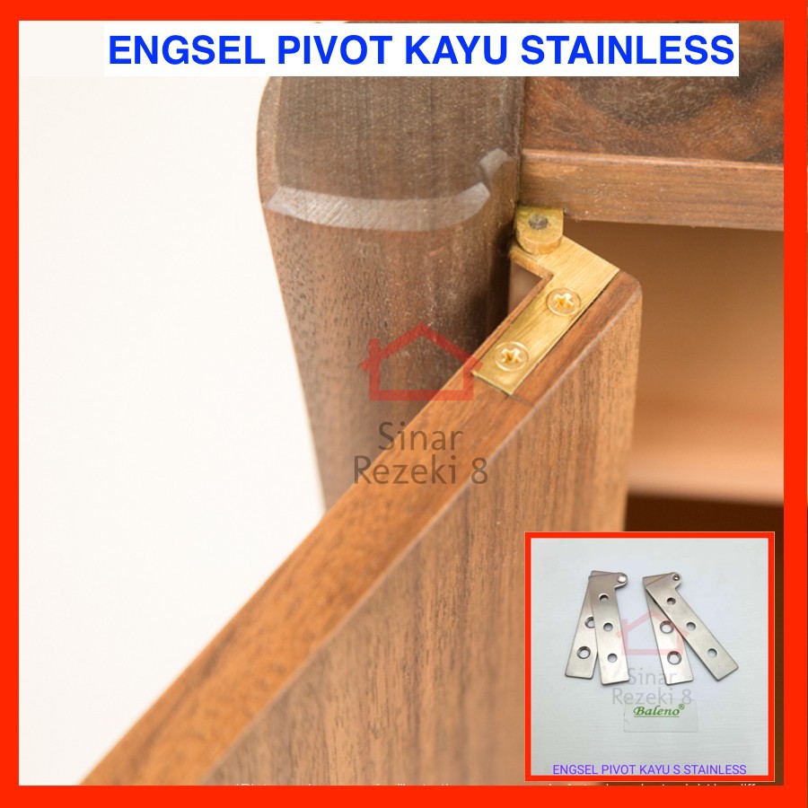 Engsel Pivot Kayu STAINLESSS / Putar S Samping Pintu Lemari Jendela Kabinet