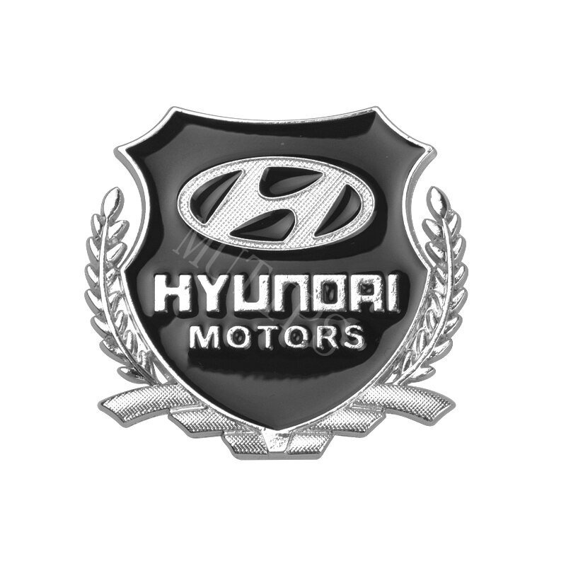 HYUNDAI 2pcs Stiker Logo 3D Bahan Metal Untuk i20 Trajet H1 i10 Kona Getz Accent Atoz Santa Fe