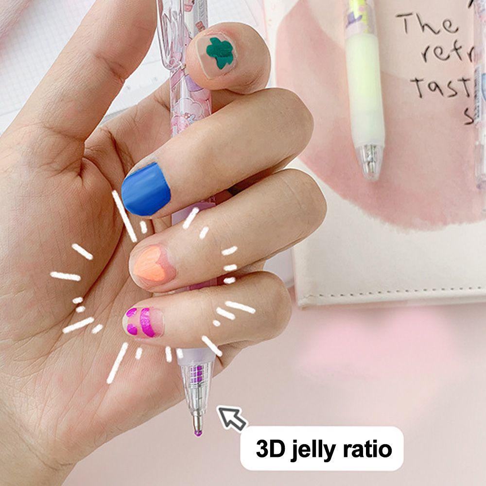 Top 12Pcs 3D Jelly Pen Set Kawaii Alat Gambar Gel Pen Alat Tulis Spidol Warna