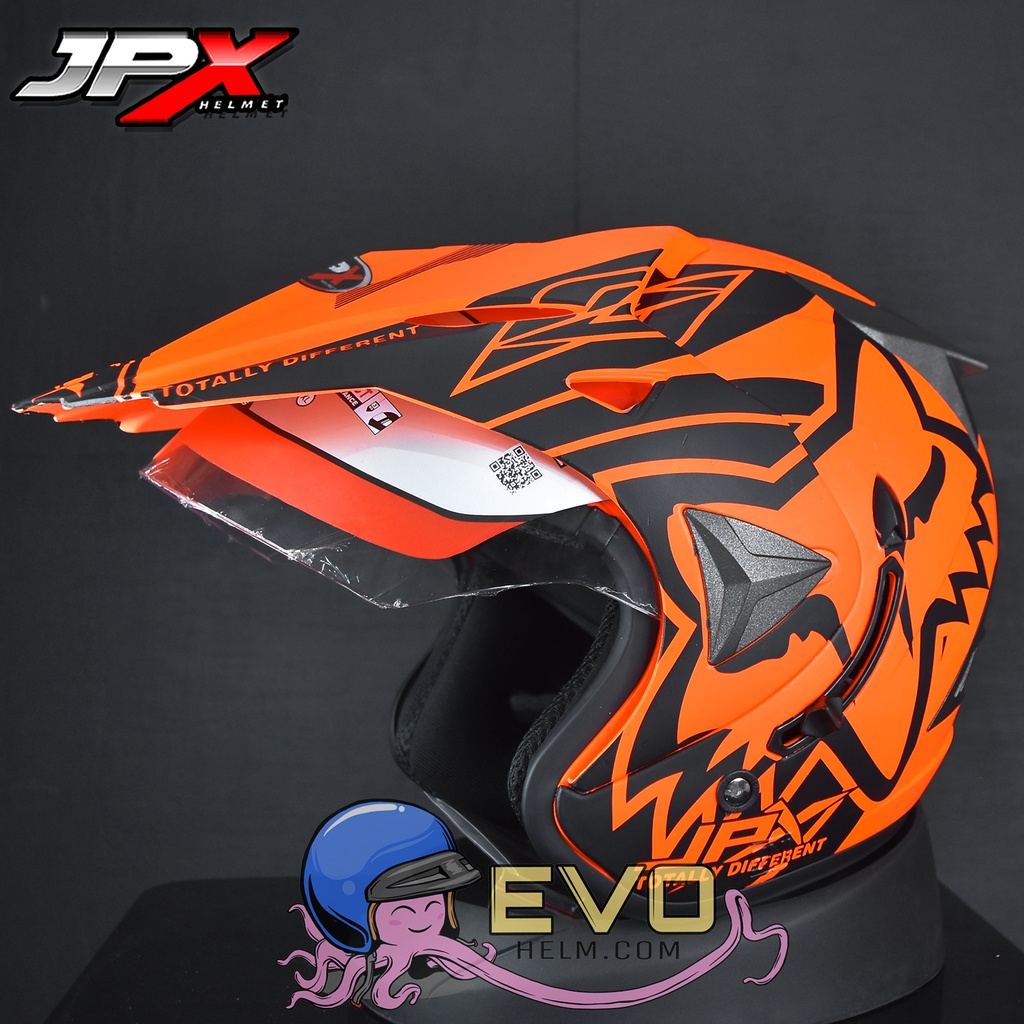 HELM JPX SUPERMOTO WILD RIDER - FLUO RED DOFF/BLACK