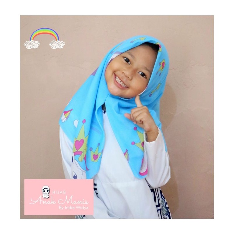 GIVEAWAY Hijab voal anak manis karakter unicorn