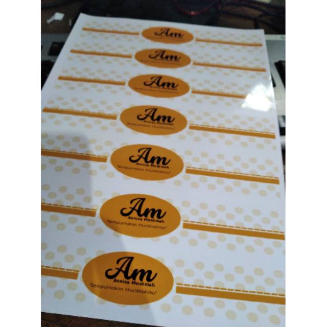 

Stiker branding/produk
