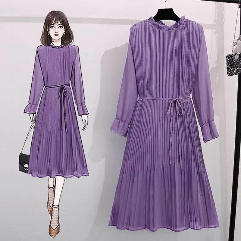 Large women's dress 2021 spring and autumn new fat mm medium and long style fashion temperament fore