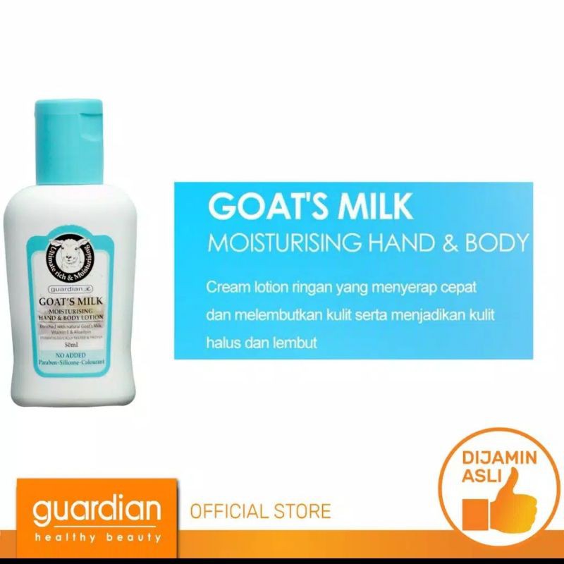 guardian goat's milk hand & body lotion 50 ml