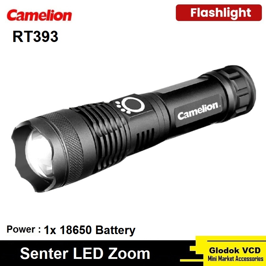 Senter Led Zoom Camelion Rechargeable Flashlight RT393