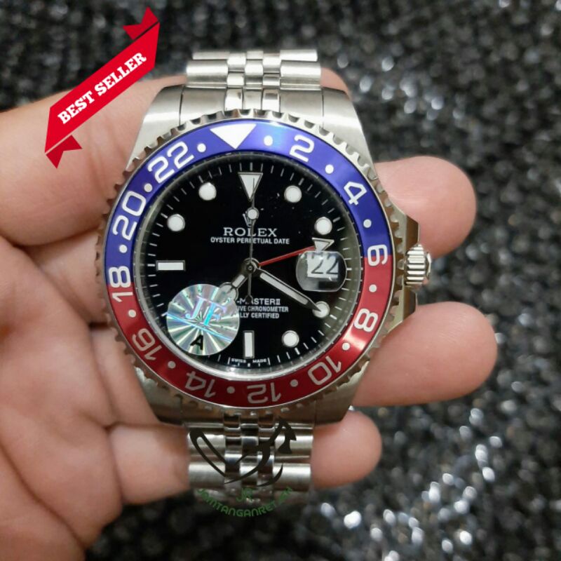 JAM TANGAN PRIA ROLEX AUTOMATIC GMT MASTER II KUALITAS ORIGINAL