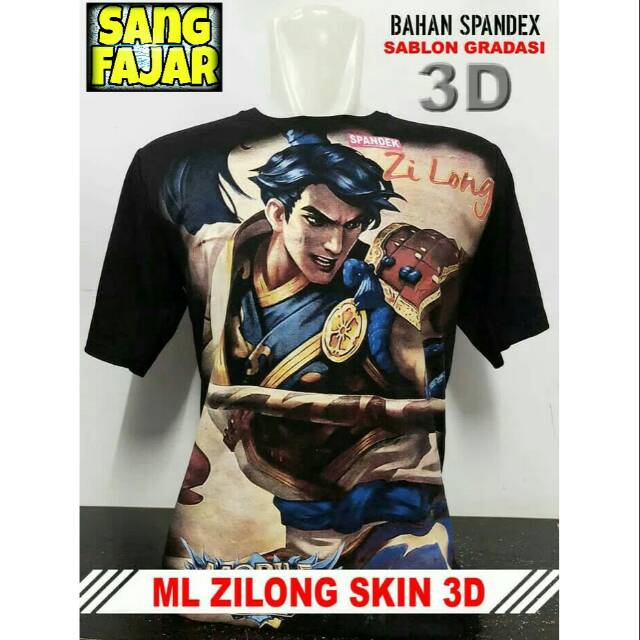 Baju Kaos Distro Game Android ML Mobile Legend Zilong Skin Clothing Bandung Pria  Kaos Kartun