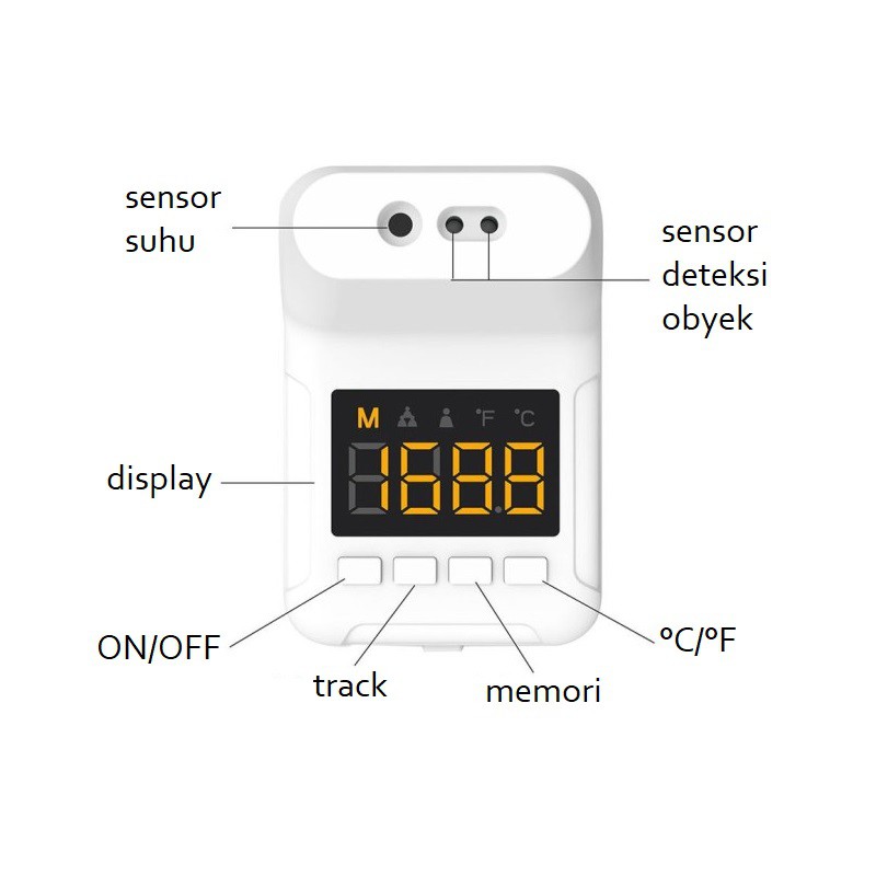 Termometer Dinding K-3S K-3X Ukur Suhu Badan Mandiri K3S K3X