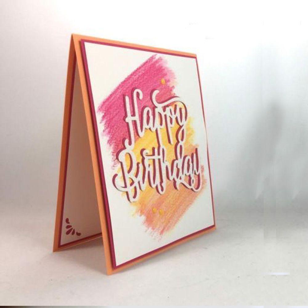 Suyo Cetakan Stensil Cutting Dies Motif Happy Birthday Bahan Metal Untuk Scrapbook / Craft Diy