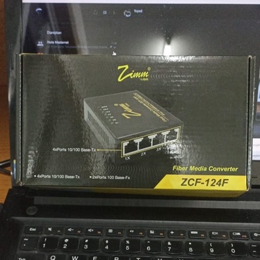 Zimmlink  Media Converter ZCF-124F 2SC FO AB to 4 LAN 10/100Mbps