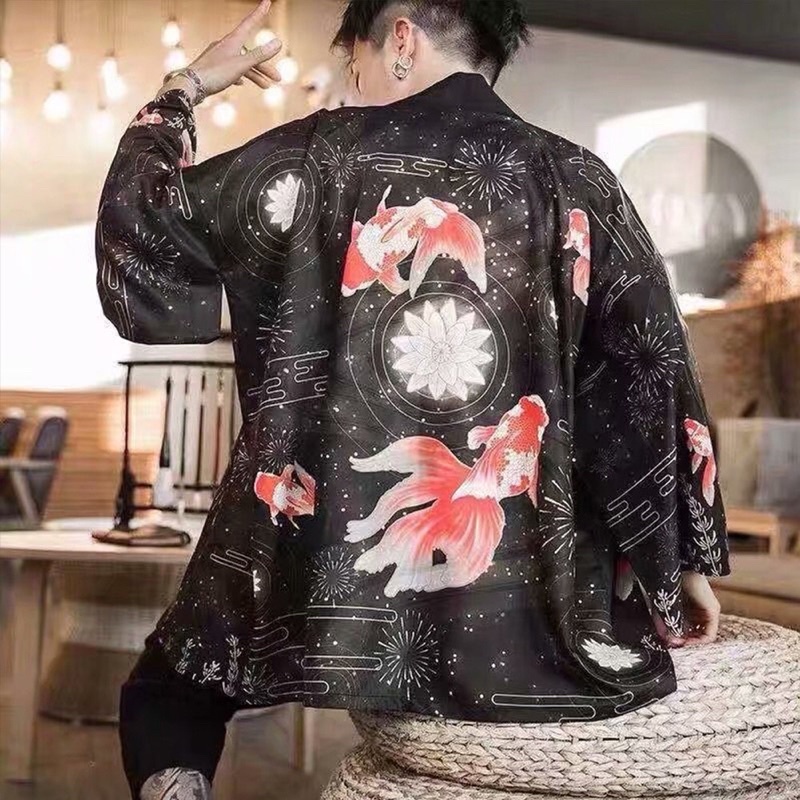 KIMONO CARDINGAN HAORI IMPORT PRIA WANITA KOREA JEPANG ORIGINAL HARAJUKU RE42
