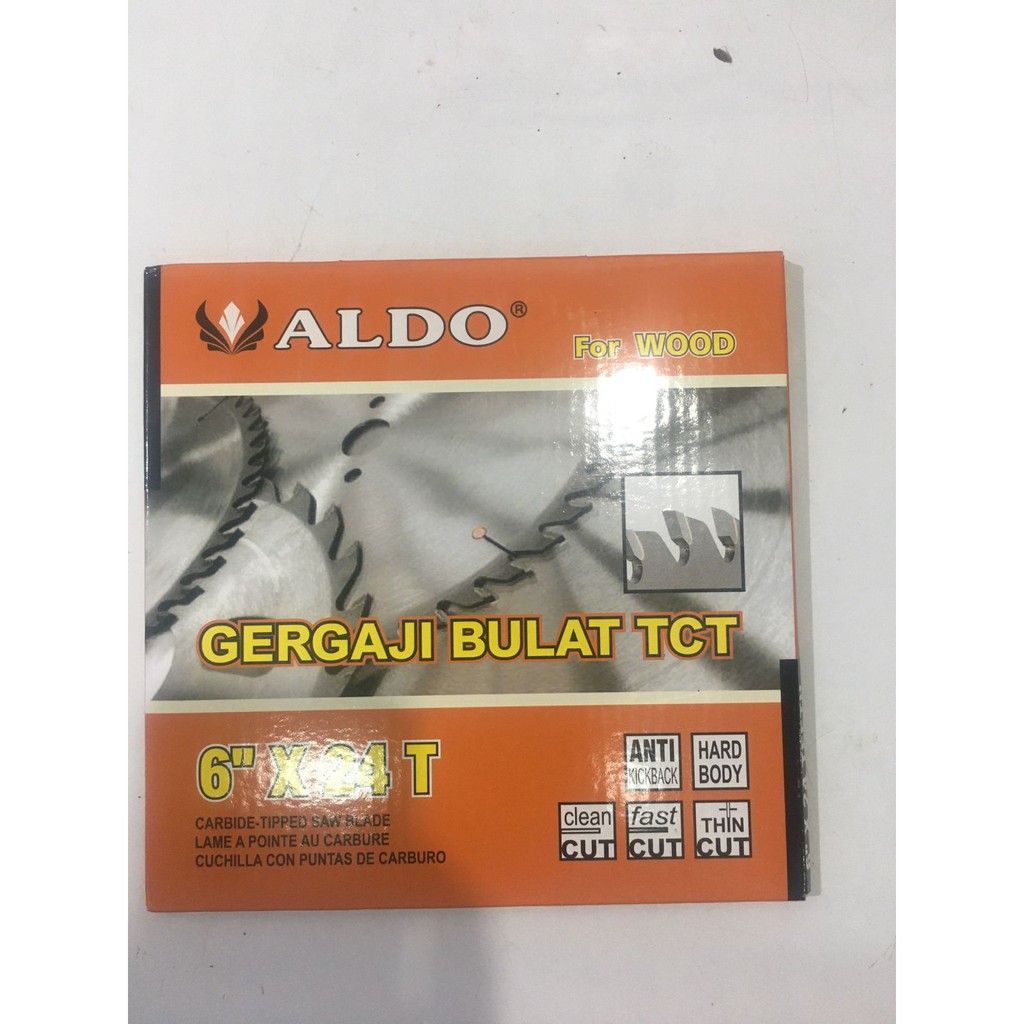 ALDO mata gergaji circular saw 6 in inch 24t 20 mm kayu circle ryu