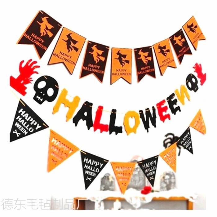 Banner Halloween Dekorasi Garland Happy Halloween Gantungan Dekor Labu