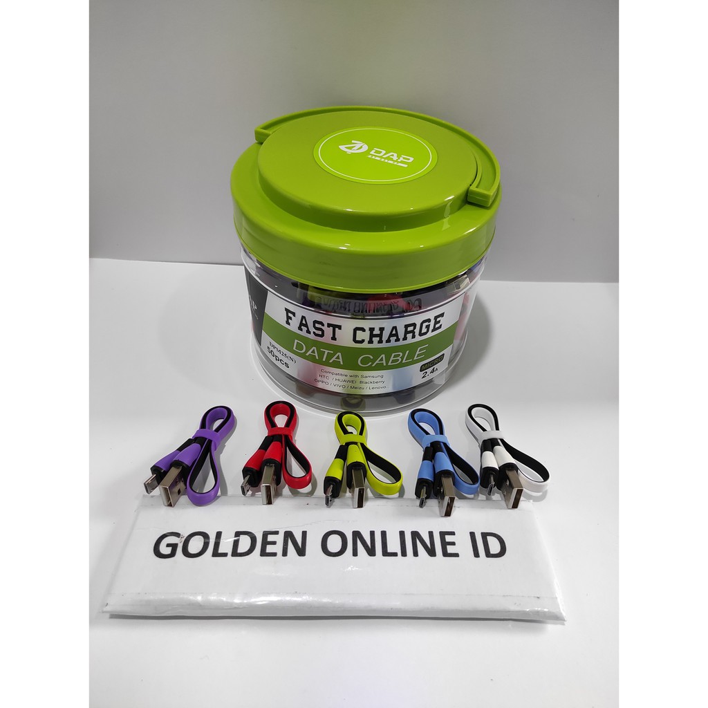 Kabel Data Micro usb DAP DPM25 -ISI 50- Fast Charge 2.4Ampere panjang 25CM