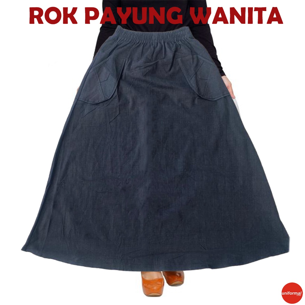 ROK PAYUNG PANJANG BAHAN KATUN WOLL IMPORT ROK PANJANG PAYUNG WANITA / ROK WANITA JUMBO BAHAN KATUN / ROK KAIN MUSLIM PEREMPUAN KANCING DEPAN / BAWAHAN ROK PANJANG CEWEK MODEL PAYUNG / ROK PAYUNG KARET PINGGANG / ROK POLOS MURAH IMPORT TERBARU / ROK KO