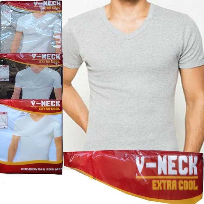 Kaos Oblong  Pria V-Neck Agree