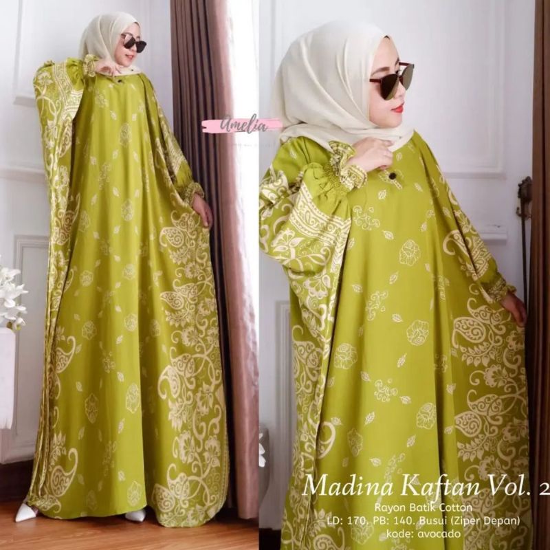 KAFTAN MADINA JUMBO GAMIS RAYONPREMIUM LONG DRESS BATIK BIG SIZE BAJU