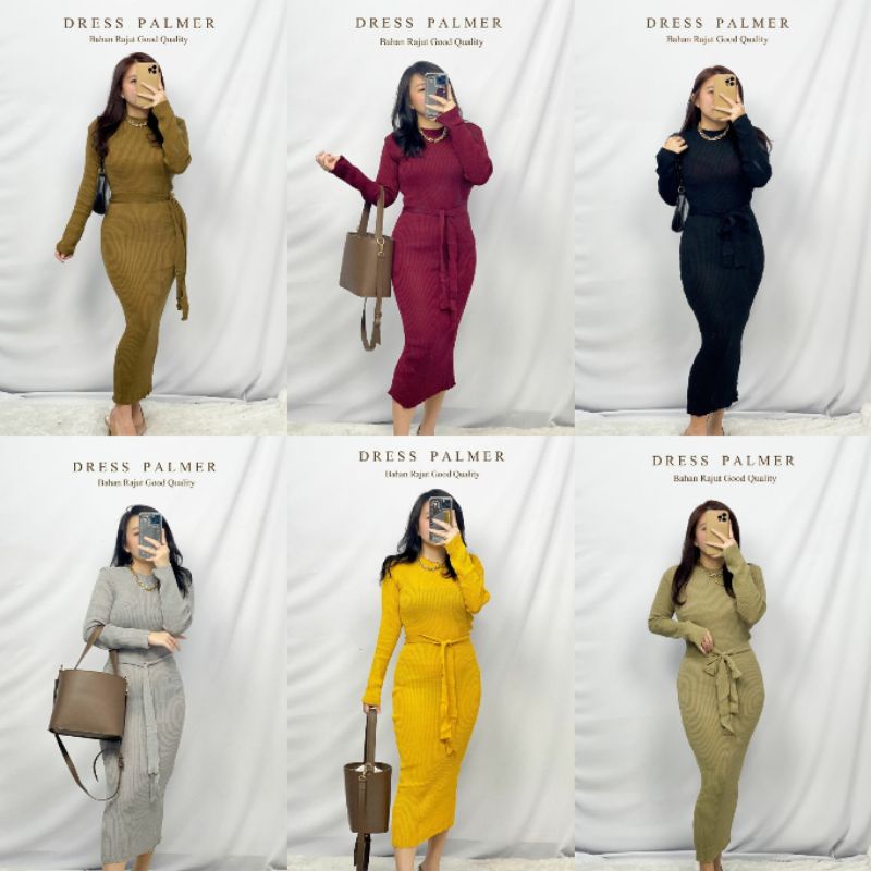 MAXI DRESS RAJUT LENGAN PANJANG DRESS RAJUT BODYCON DRESS PALMER RAJUT 12