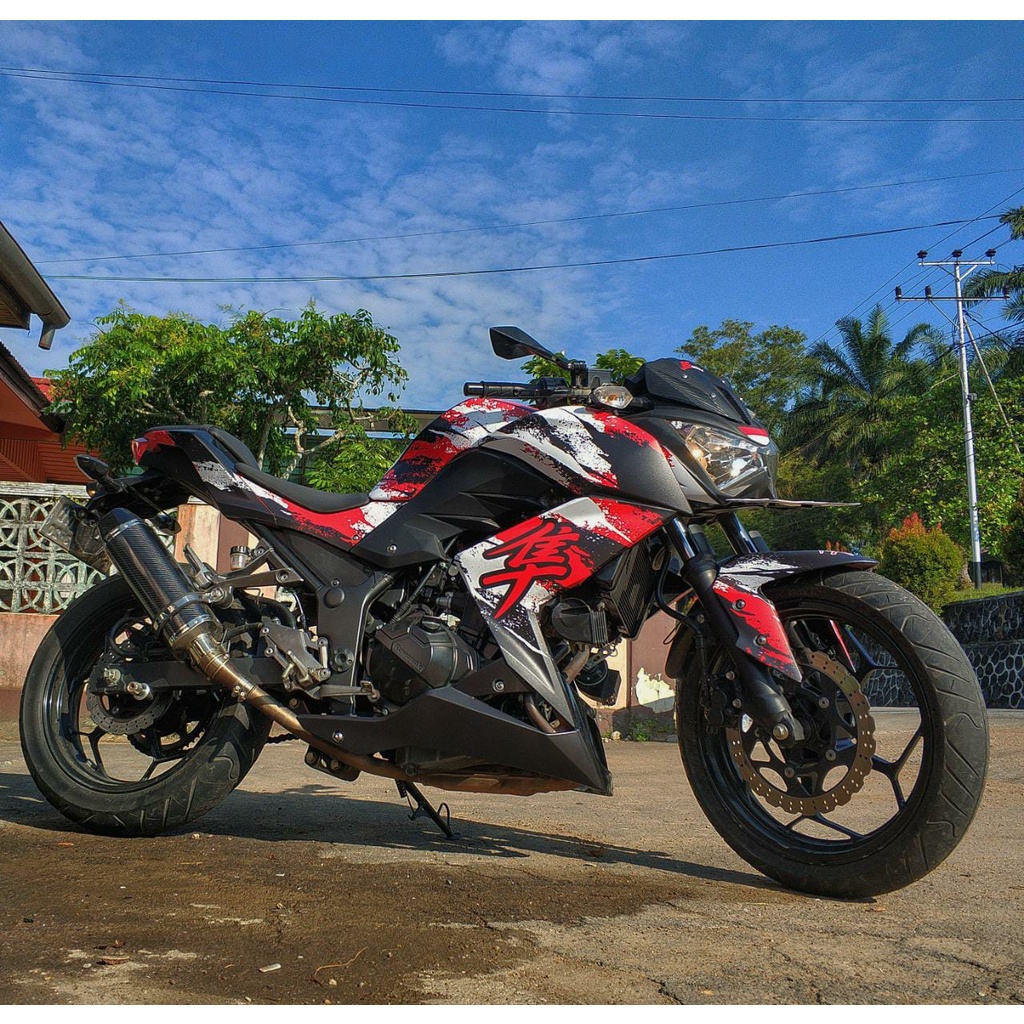 Stiker Decal Full Body Kawasaki Z250 Hayabusa Merah GRADE B