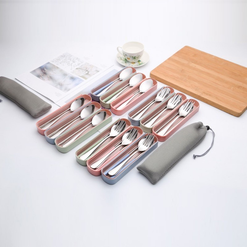 Cutlery Set Sendok Garpu Sumpit Western Style Stainless Steel Travel