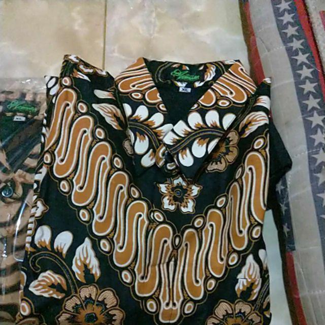 Batik Pria Wardana Sogan Size M - Xxl Batik Solo Asli Katun Sragenan Full Furing